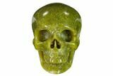Realistic, Polished Jade (Nephrite) Skull #151133-1